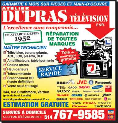 Reparation TV ACL Plasma DLP Montreal